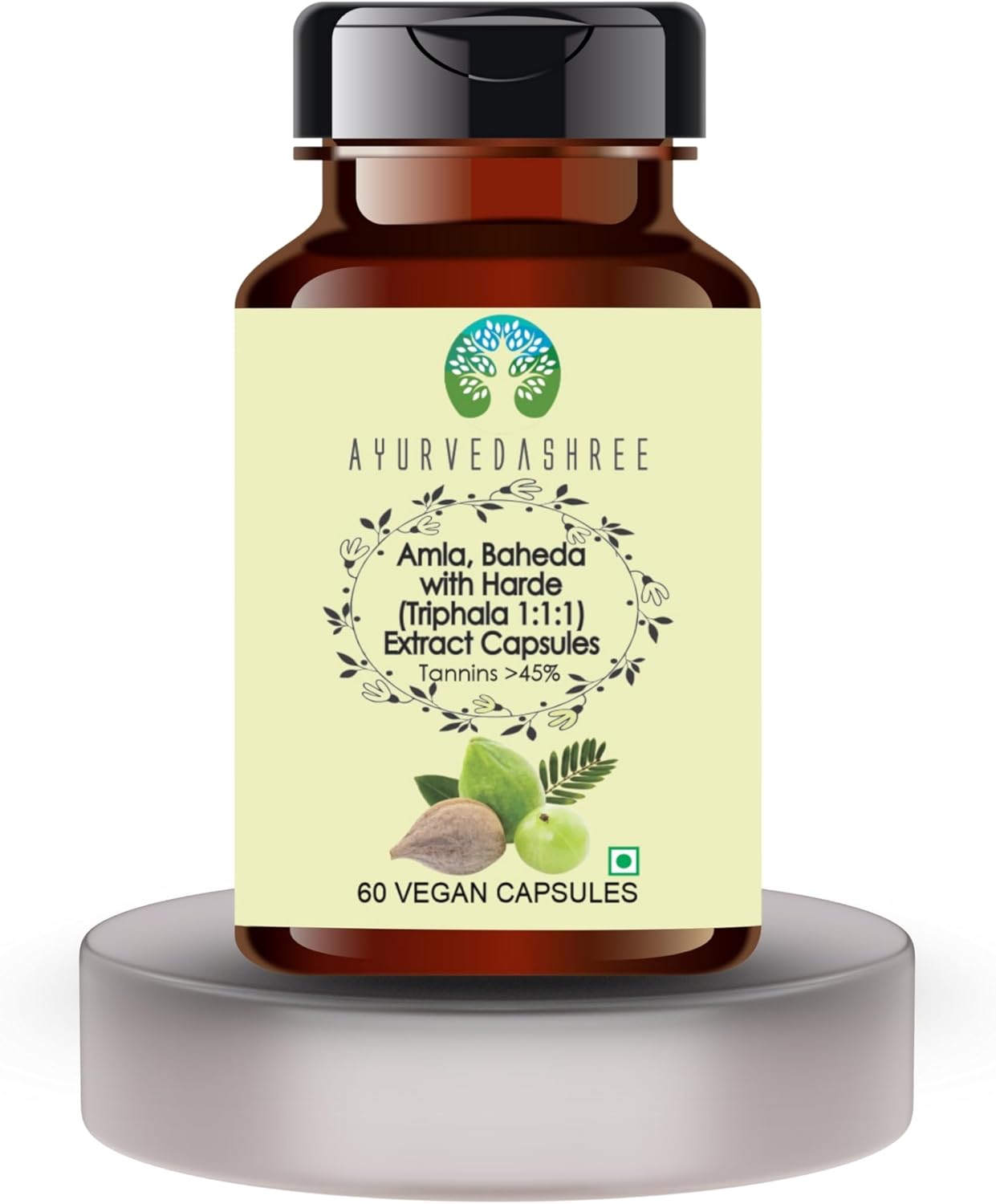 Triphala Extract 500mg - 60 Vegetarian Capsules | Amla, Baheda & Harad Extract | | All Natural | 100% Vegan | Gluten-Free | GMP Certified.