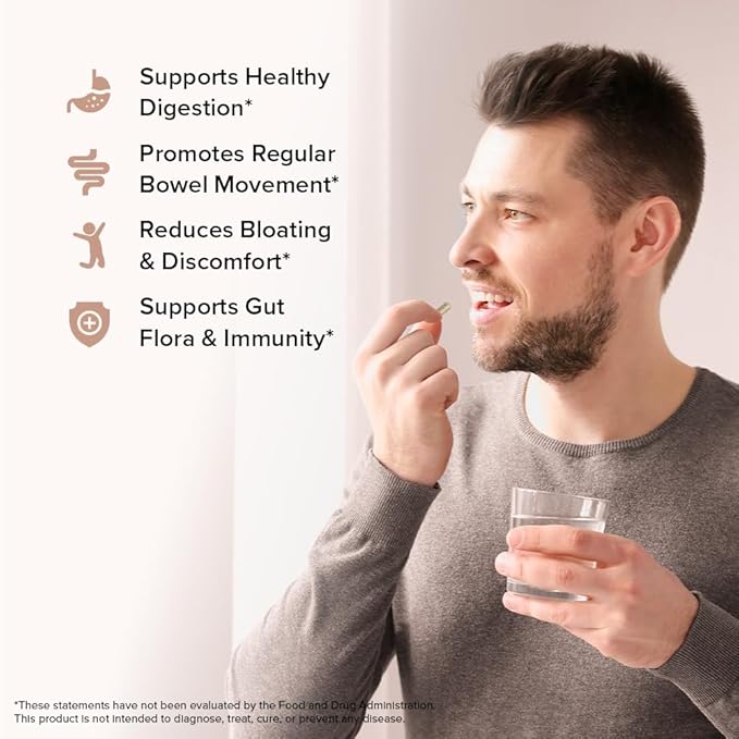 VAHDAM Psyllium Husk Capsules 1800 mg with Probiotics (2 Billion CFU) | Supports Digestion & Gut Health | 90 Veggie Capsules