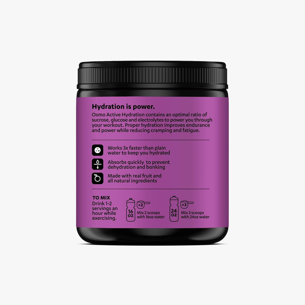 Osmo Active Hydration Electrolyte Powder (20 Servings) - Includes Sodium, Magnesium, Potassium, Carbs & Vitamins, Cane Sugar - All Natural Ingredients, 3X Faster Hydration, Boosts Power & Endurance