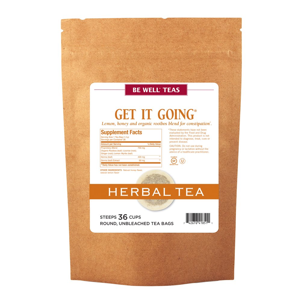 The Republic of Tea Be Well Teas No. 2, Get It Going Herbal Tea For Constipation, Refill Pack of 36 Tea Bags