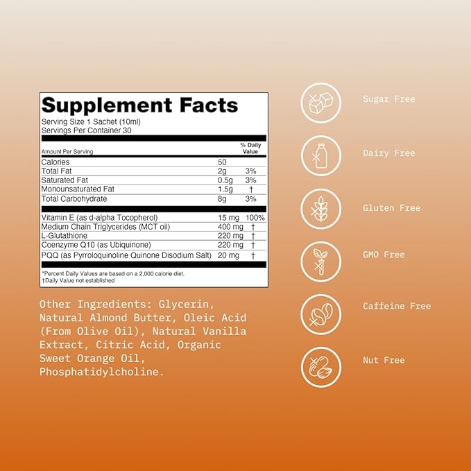 Mikra Glutathione+ Liposomal Antioxidant Supplement with CoQ10 & PQQ - Advanced Cellular Support for Energy, Focus & Immune Health Support - Liquid Glutathione Supplement - 30 Single-dose Vials