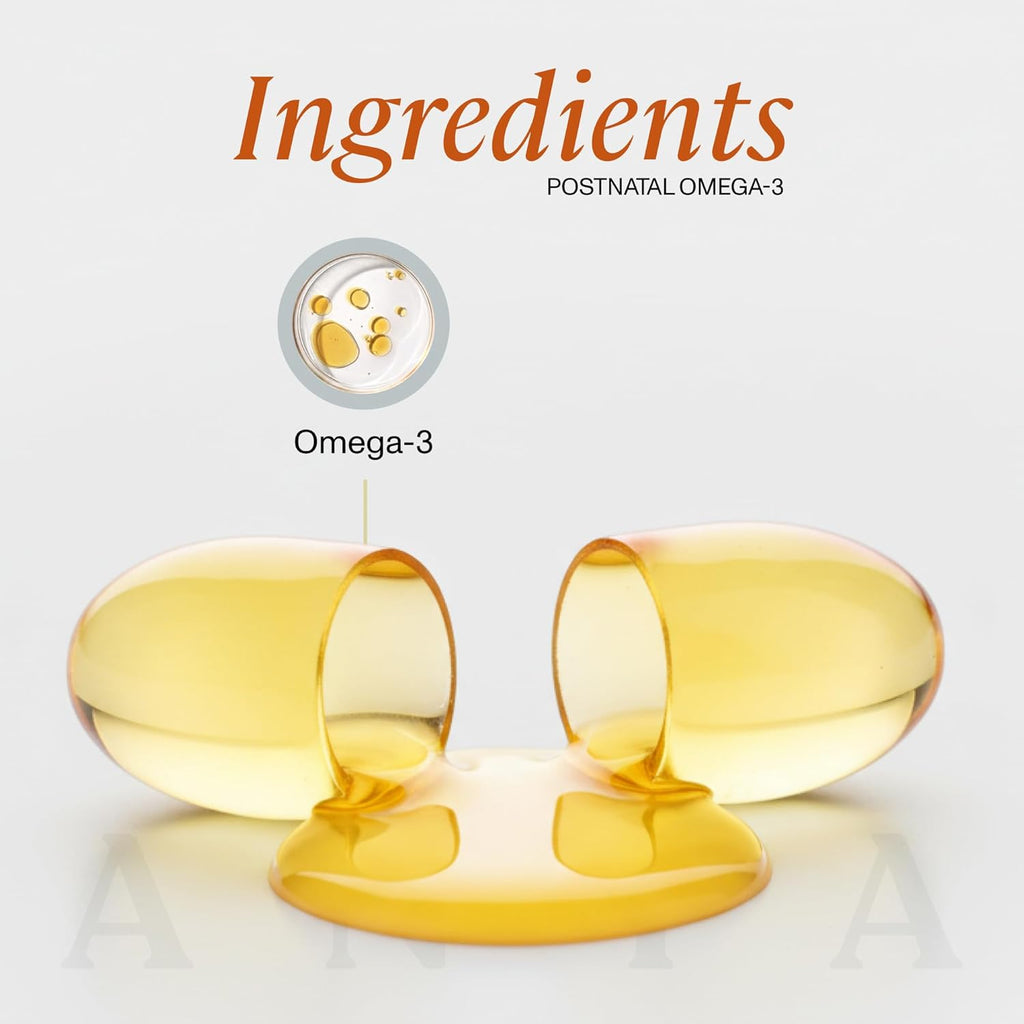 ANYA Omega 3 with 300mg DHA and EPA, Clean Ingredients, Non-GMO, 100% Vegan, Gluten, Soy, and Dairy Free. Supplement for Women, Prenatal Postnatal Vitamin for Breastfeeding and Lactation Support