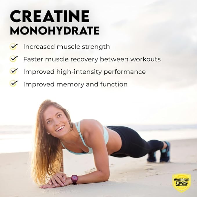 Creatine Monohydrate Powder 1 lb, 100 Servings, ISO Certified Tested Vegan, Unflavored Micronized Powder- Support Muscles, Cellular Energy & Cognitive Function