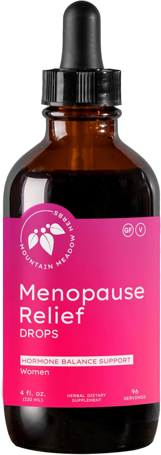 Mountain Meadow Herbs Menopause Relief Drops – Natural Herbal Supplement for Hot Flashes, Hormone Balance, Mood Support & Night Sweats, Liquid Menopause Support – 4oz