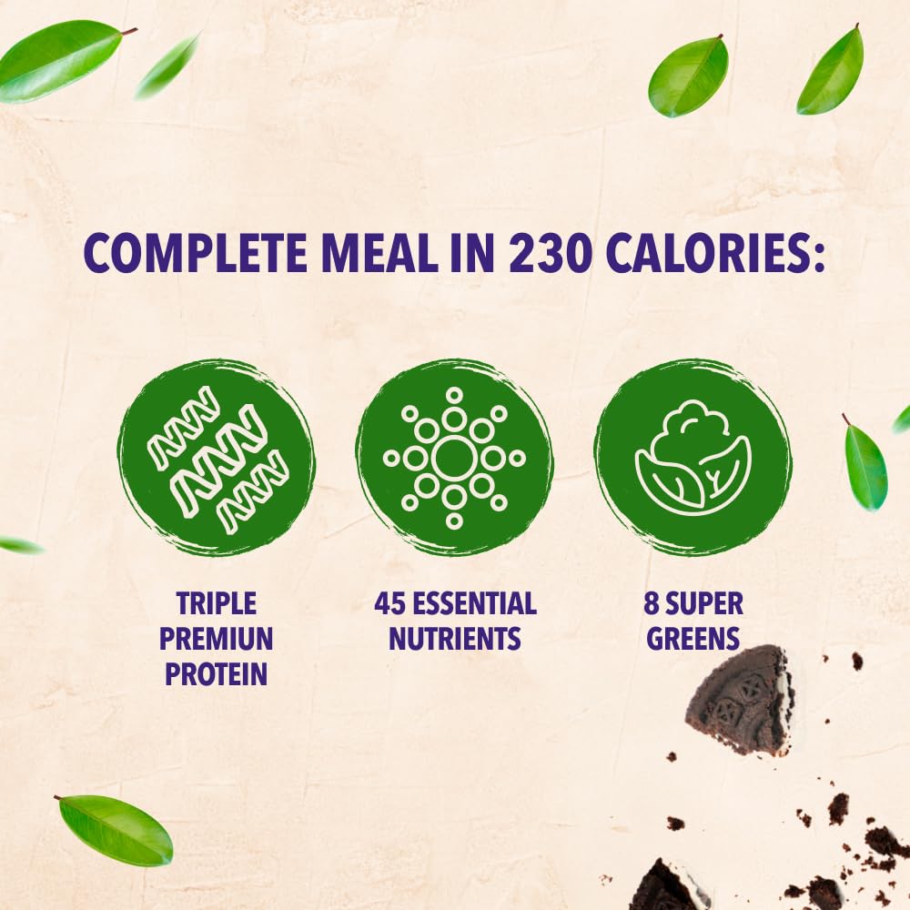 VIVRI Shake Me! Cookies & Cream Meal Replacement | 20 Servings | 21g Triple Premium Protein, 45 Nutrients & 8 Superfoods | Supports Weight Loss, Health, Energy & GLP-1 Treatments | Shaker Included