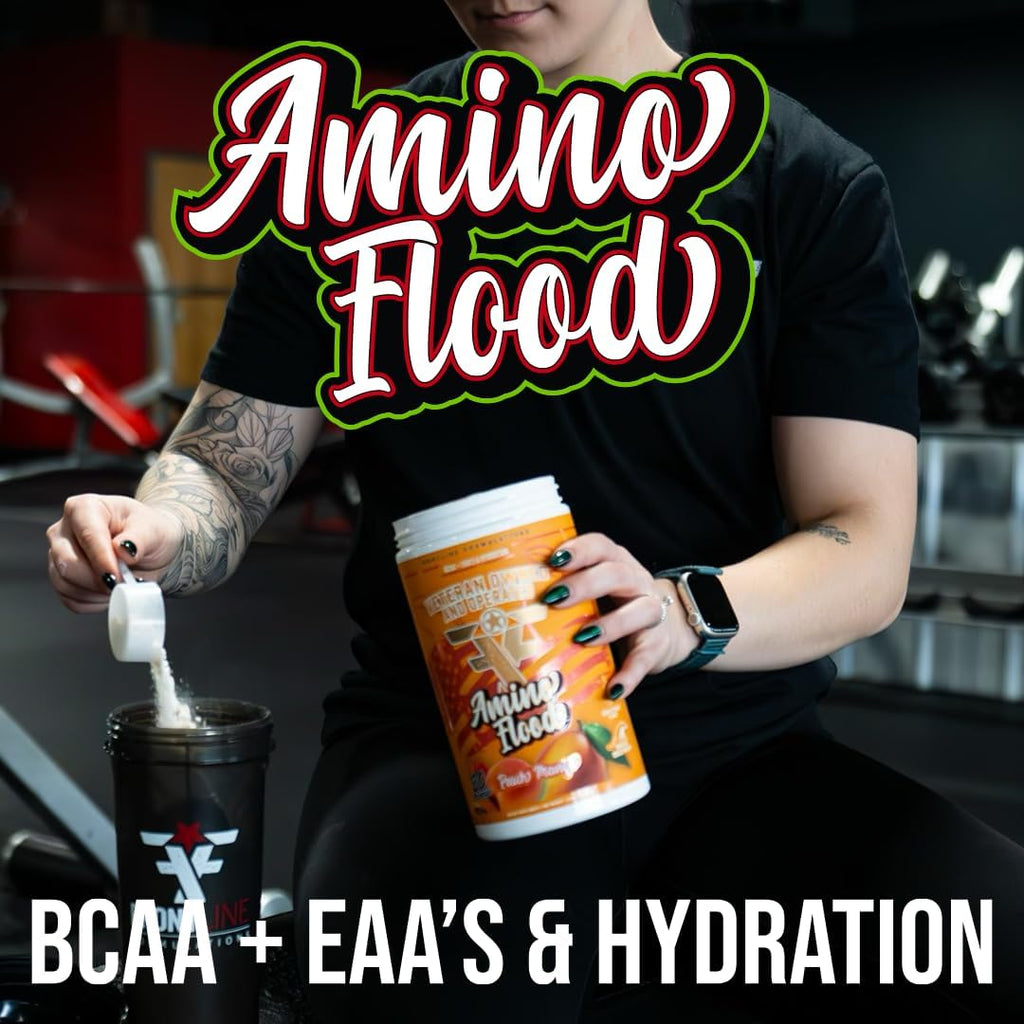 Amino Flood from BCAA + EAA Recovery & Hydration Formula – Muscle Support, Electrolytes & Endurance – Amino Acid Supplement for Intra & Post Workout Pina Colada