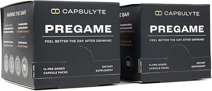 Pregame | Prevent Feeling Awful After Drinking | Alcohol Aid and Liver Health | Doctor Formulated | DHM, N-Acetyl Cysteine NAC, Milk Thistle | 2 Box Pack (28 Doses, 112 Capsules)