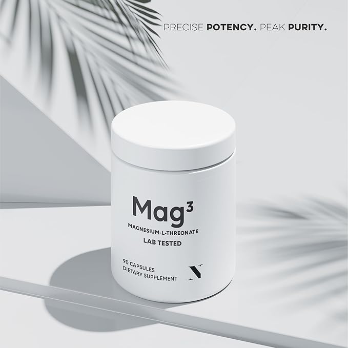Mag3 – Magnesium L Threonate 2000mg Per Serving, 30 Servings of Pharmaceutical Grade, Non-GMO, Soy Free, Gluten Free, Vegetarian Capsules - Supplement for Brain & Joint