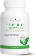 Young Living Super C Chewable Tablets 90ct - Vitamin C Supplement with Blend of Camu Camu, Acerola, Cherry, and Rose Hip Fruit Powder and Orange Premium Essential Oil