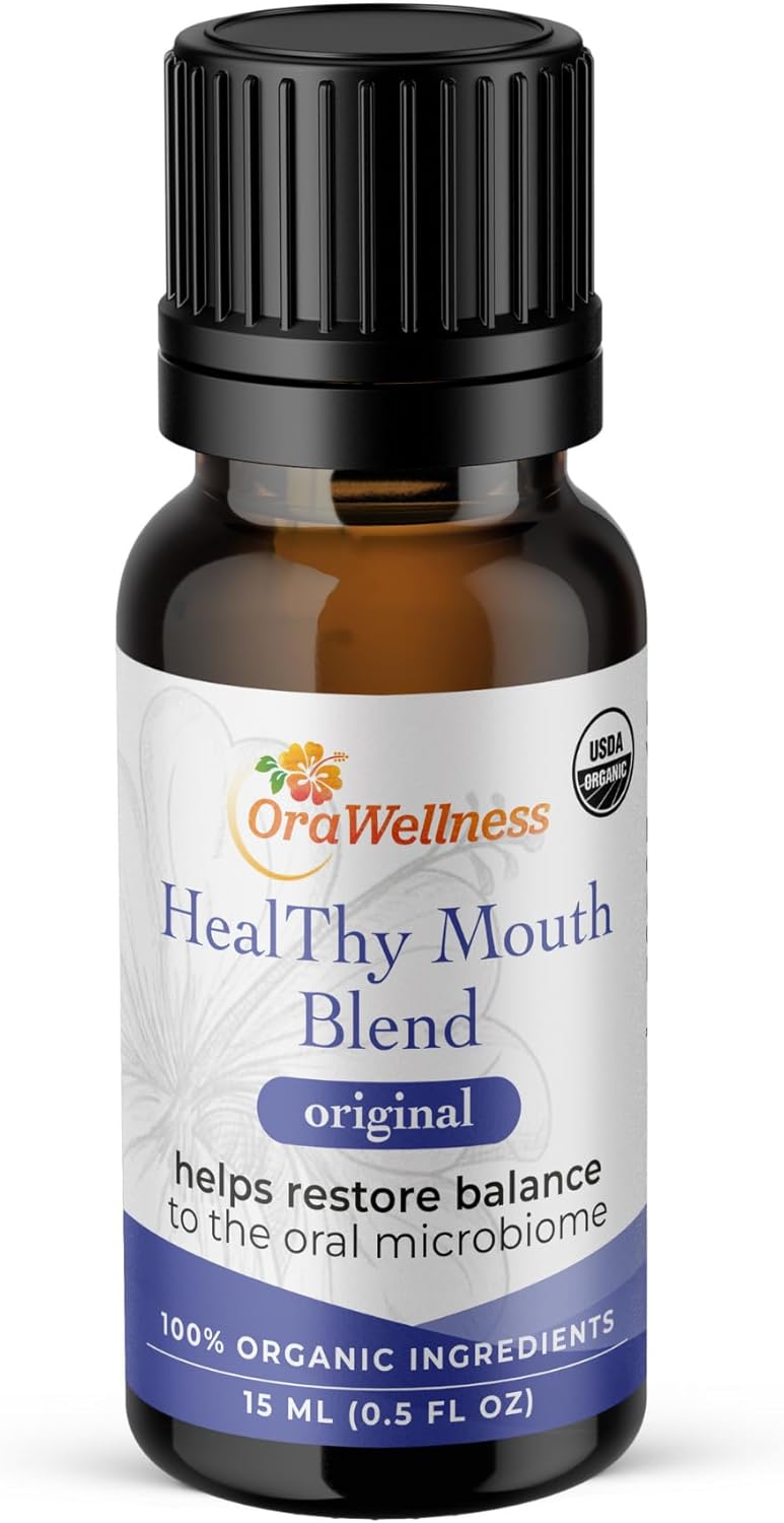 Healthy Mouth Blend Organic Tooth Oil, Fluoride Free Made in The USA Toothpaste & Mouthwash Alternative Tooth, Natural Rinse for Healthy Teeth & Gums for Women, Men and Kids, Pack of 1