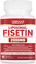 Fisetin Supplement 2000mg for Healthy Aging and Longevity, Skin Health, Brain - Soy Free, Vegetarian - 60 Softgels