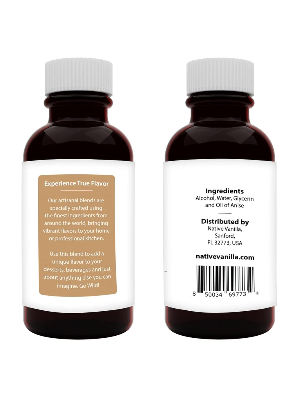Native Vanilla - Anise Extract - 4 Fl Oz - Perfect for Cooking, Baking, and Dessert Crafting