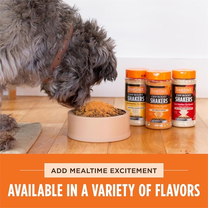 Instinct Raw Boost Shakers, Freeze-Dried Powder, Dog Food Topper, Chicken - Gut Health, 5.5 oz. Bottle