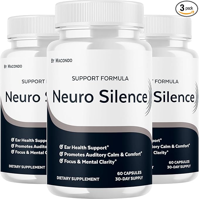 (3 Pack) Neuro Silence Capsules - Official NeuroSilence Advanced Support Supplement, Natural Ear Health Support Vitamins for Overall Health & Wellness, 180 Capsules for 3 Months