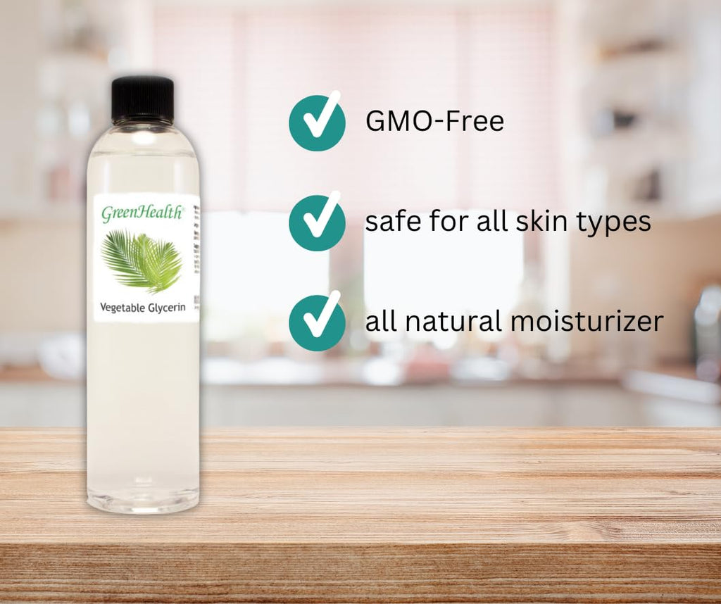 GreenHealth Vegetable Glycerin 16 fl oz – 100% Pure, Non-GMO, Clear Liquid – Carrier Oil for Soap Making, Tinctures, Crafts, DIY Projects – Plastic Jug w/Cap
