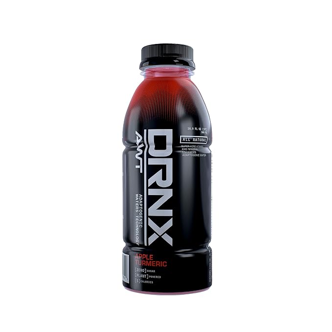 DRNX Water 12 Pack Variety Pack - Zero Sugar - 5 Calories - Super Herbs - Vitamins, Electrolytes, Antioxidants, Keto Friendly, All Natural (Variety Pack) Kiwi Strawberry, Apple Turmeric, Mango Turmeric, Elderberry Grape