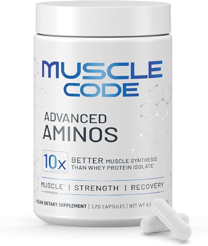 NAUTILUS Muscle Code Essential Amino Acid Capsules – Muscle Synthesis & Recovery & Strength – Unflavored – 30 Servings – Clinically Studied – 0g Sugar, Keto, Vegan, Gluten Free, Dairy Free