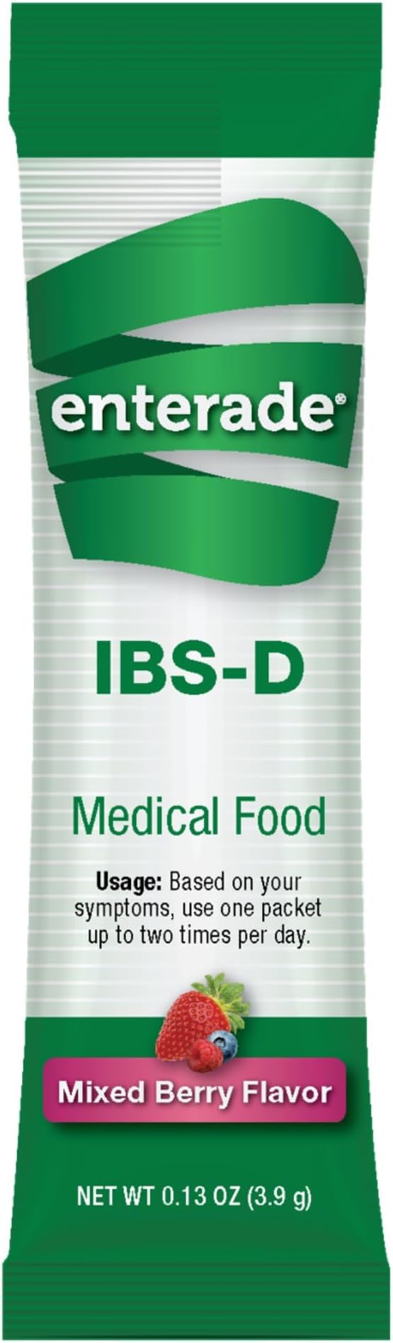 enterade IBS-D Powder Packets for IBS Relief of Symptoms from Irritable Bowel Syndrome with Diarrhea (IBS-D) - Mixed Berry, 1 Pack of 10 Single-Serving Powder Packets