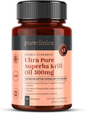 Ultra Pure Superba Krill Oil 500mg x 120 Capsules - Sourced in The Unpolluted Waters of Antarctic Providing a Rich Supply of Astaxanthin, Omega 3 and Vitamin D
