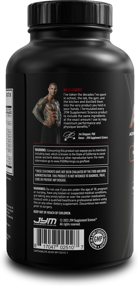 Alpha JYM X Advanced Hormone Optimization, Vitality, Optimization, DHEA, Ashwagandha, Boron, Shilajit, Fenugreek, Eurycoma, Damiana, Quercetin, DIM, JYM Supplemental Science, 240 Capsules