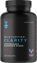 Lions Mane Supplement Capsules - Lion's Mane & Reishi Mushroom Capsules, Nootropics Brain Supplements for Memory and Focus, Mushroom Supplement, Brain Energy Supplements - 60 Count
