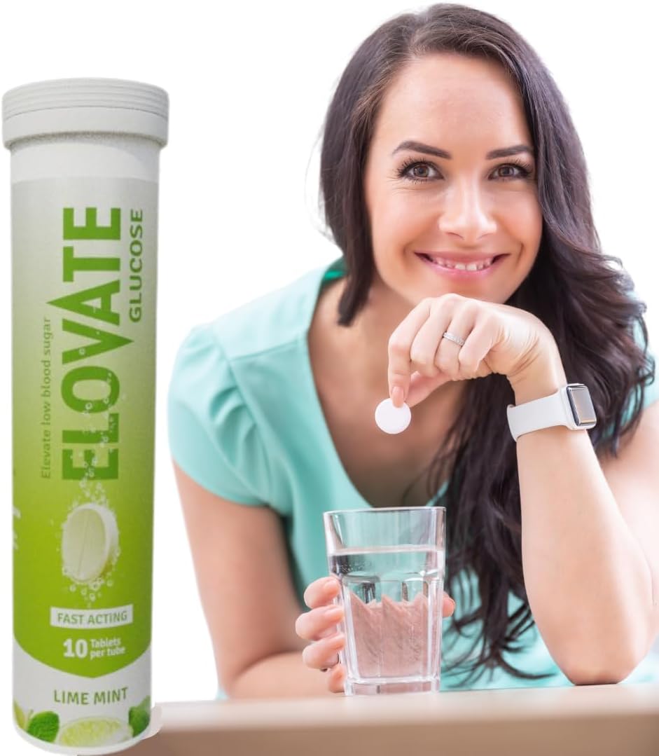 Effervescent Glucose Tablets - Fast Acting Hydration for Sports, Travel, & More - 10 Tablets Per Tube (Pack of 20 Lime Mint)