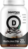Devotion Nutrition Protein Powder Blend | Gluten Free, Keto Friendly, No Added Sugars | 1g MCT | 20g Whey & Micellar Protein | 2lb Tub (Mocha Java Chip)