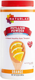 Sugar-Free Psyllium Husk Fiber Powder, Orange Flavored 32 oz