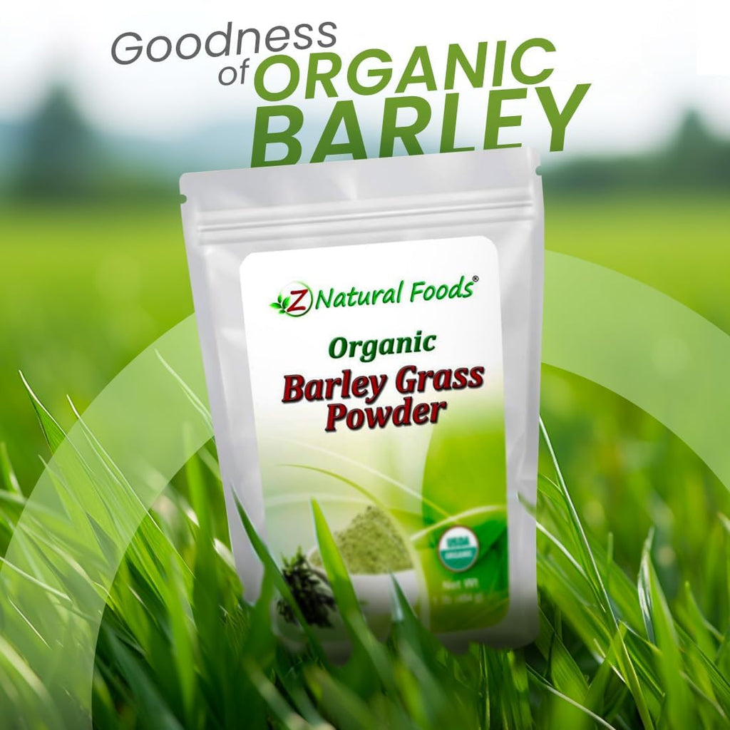 Z Natural Foods Organic Barley Grass Powder - USDA Organic Whole Food Green Blend for Energy Boost, Detox & pH Balance with Amino Acids, Minerals - Antioxidant Mix for Juice, Water, Smoothies, 5 lbs