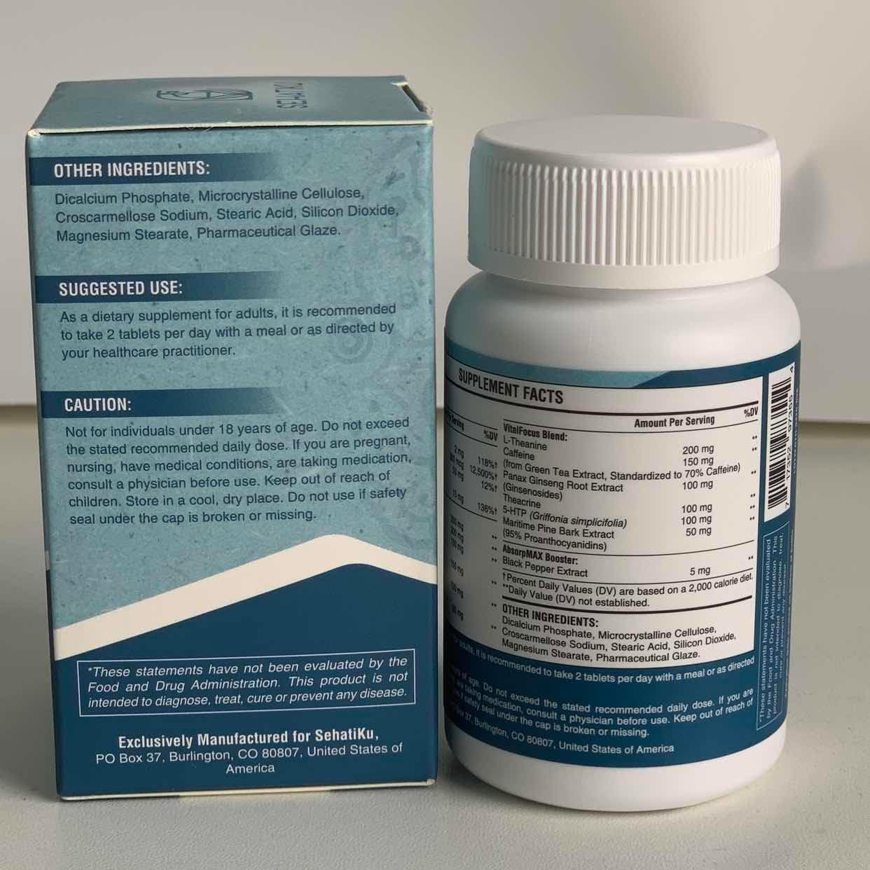 17-in-1 Brain Supplement for Memory and Focus | Natural Nootropics Brain Supplement for Brain Cognition | High Absorption | L-Theanine, Phytonutrient Blend and Vitamins B6, B12 | 60 Tablets