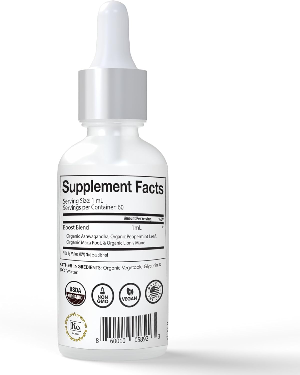 DropRx Boost by Dr. Nicole Saphier – Maca Root, Ashwagandha, Lions Mane & Peppermint Leaf Extract for Vitality Support, Non-GMO, Vegan, Gluten-Free, Kosher, Made in USA (2 Fl Oz)