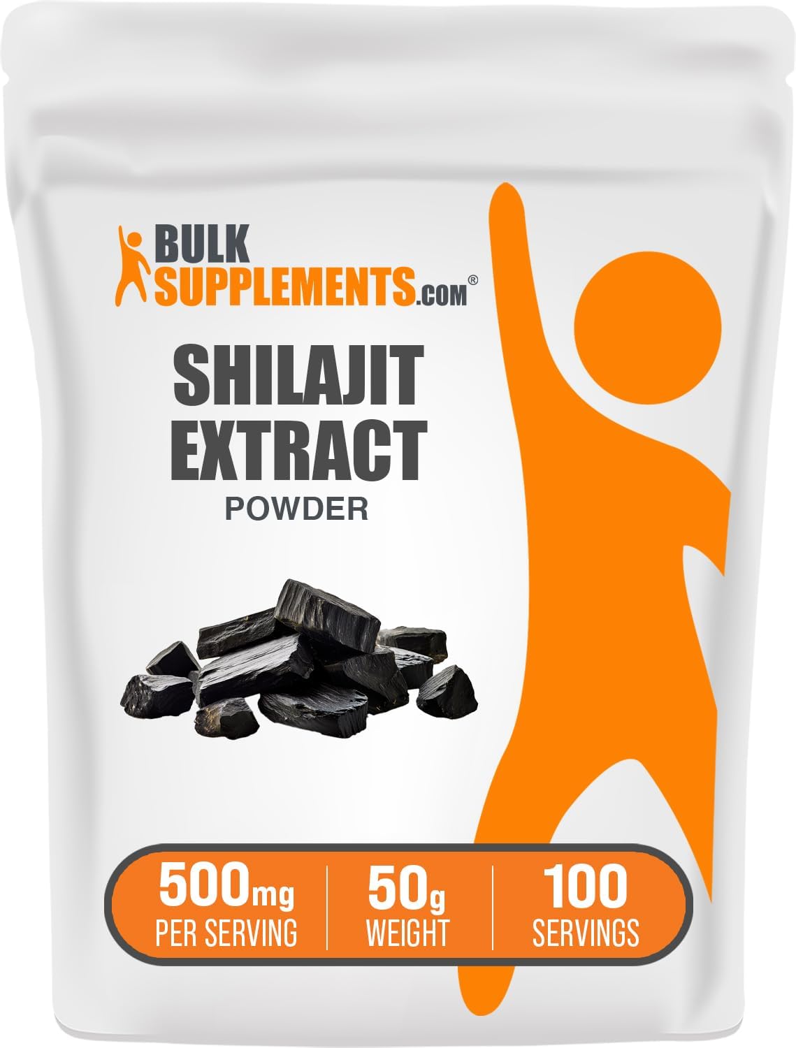 BulkSupplements.com Shilajit Extract Powder - Fulvic Acid Supplement, Shilajit Supplement - Gluten Free, 500mg per Serving of Shilajit Powder, 50g (1.8 oz) (Pack of 1)