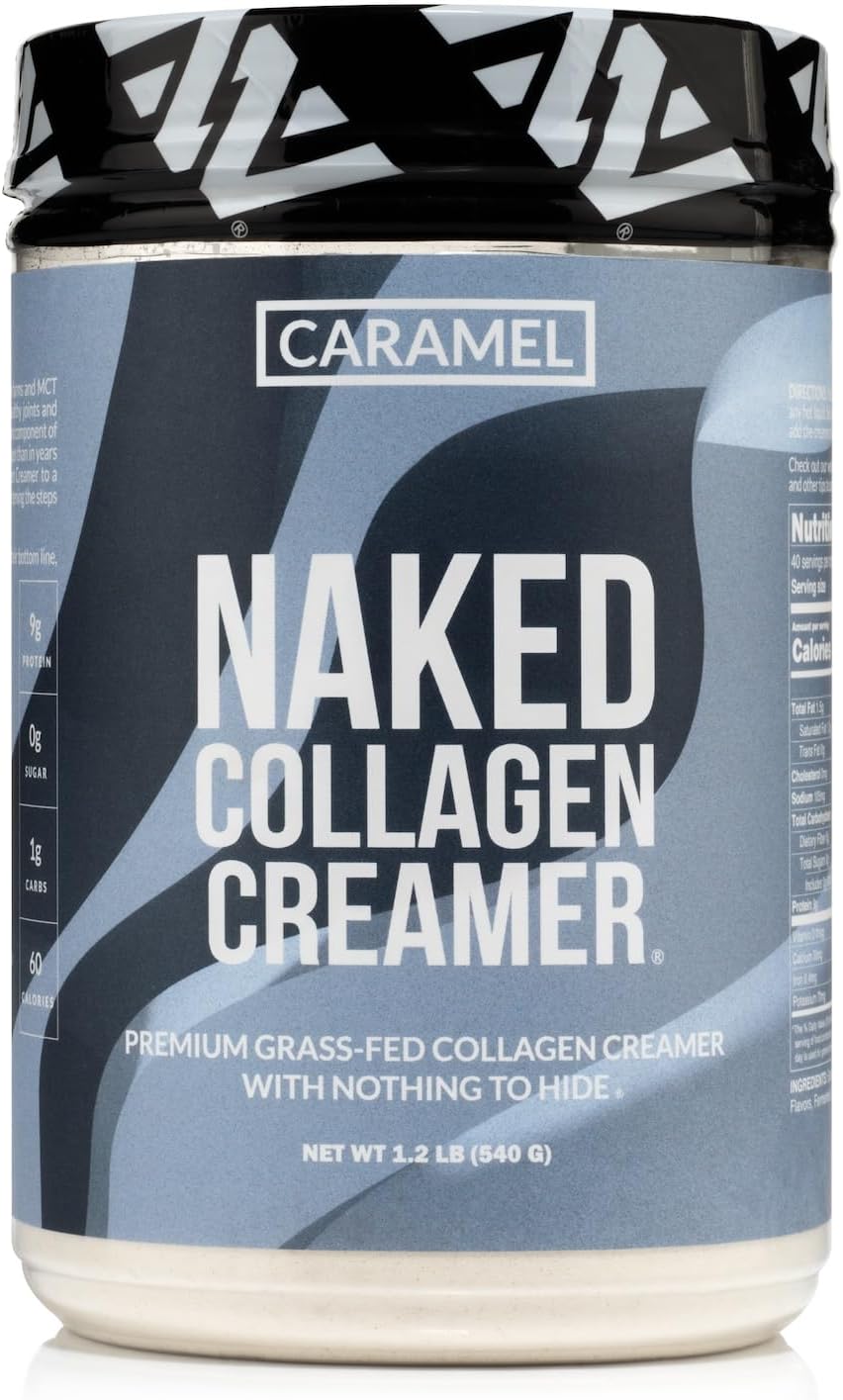 Naked Collagen Coffee Creamer - Caramel Collagen Creamer For Coffee - Dairy-Free, Gluten-Free, GMO-Free - Support Hair, Skin, and Nails - 40 Servings