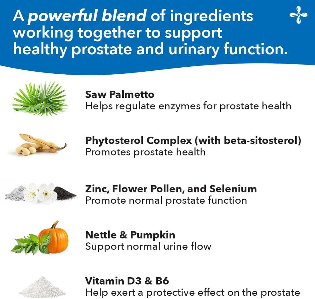 Pros-T - Prostate Support Supplement - Saw Palmetto, Phytosterol, Zinc, Nettle, Vitamin D-3 & B6 - Promote Healthy Prostate Function & Normal Urinary Flow - Improve Tissue Integrity - 60 Softgels