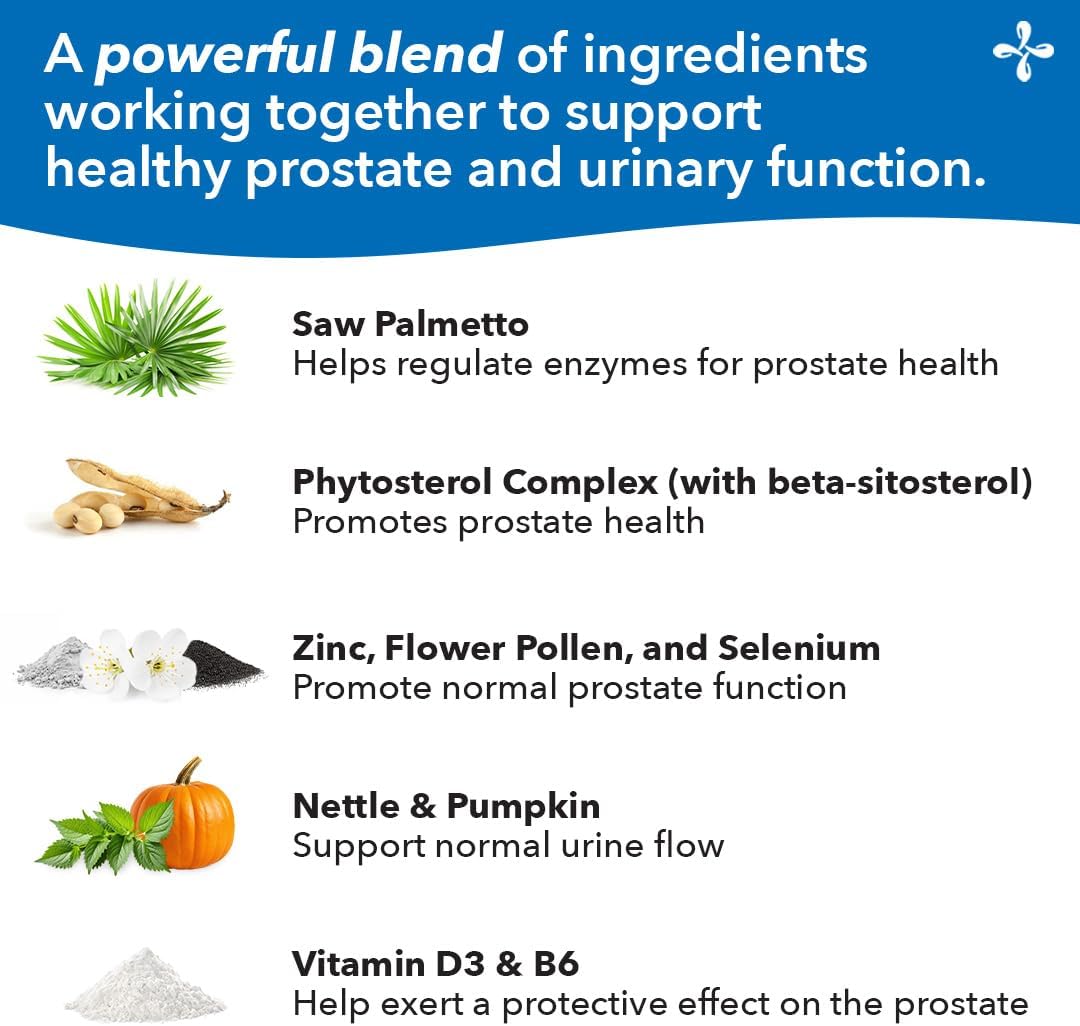 Pros-T - Prostate Support Supplement - Saw Palmetto, Phytosterol, Zinc, Nettle, Vitamin D-3 & B6 - Promote Healthy Prostate Function & Normal Urinary Flow - Improve Tissue Integrity - 60 Softgels
