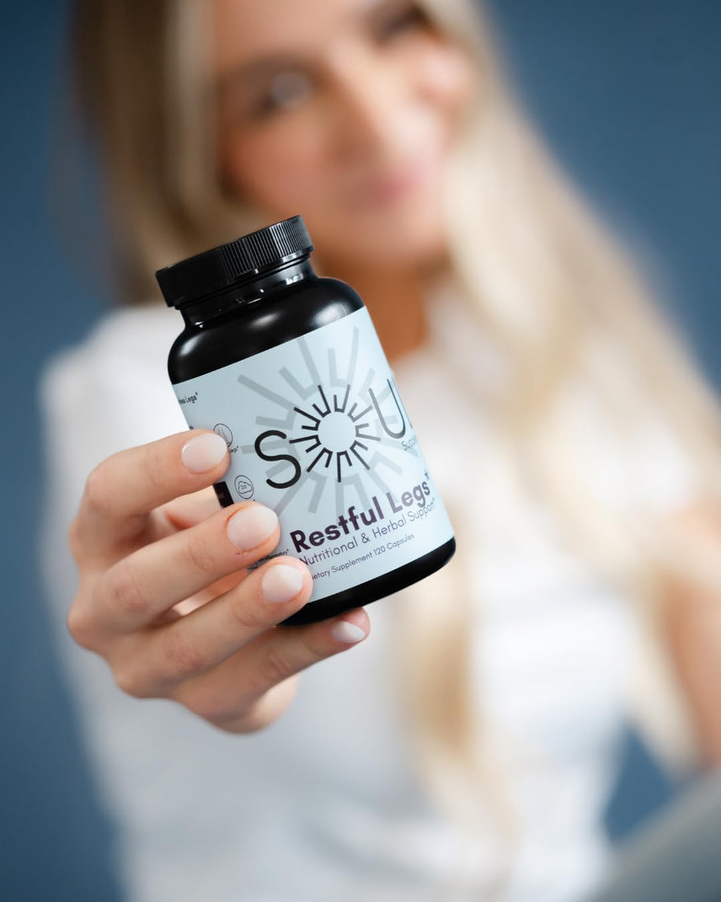 Soul Supplements Restful Legs Support - 225mg Magnesium Glycinate with Vitamin D, Iron, B6, Zinc & Herbal Blend - Nighttime Muscle & Nerve Comfort - 120 Capsules
