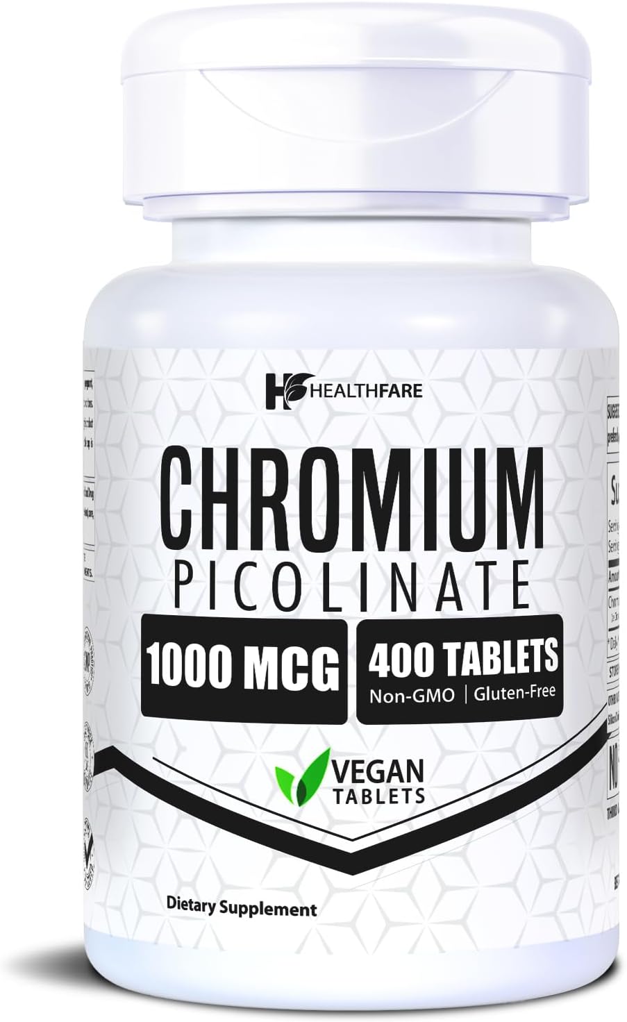 Chromium Picolinate 1000mcg | 400 Tablets | Gluten-Free | Non-GMO | Made in USA