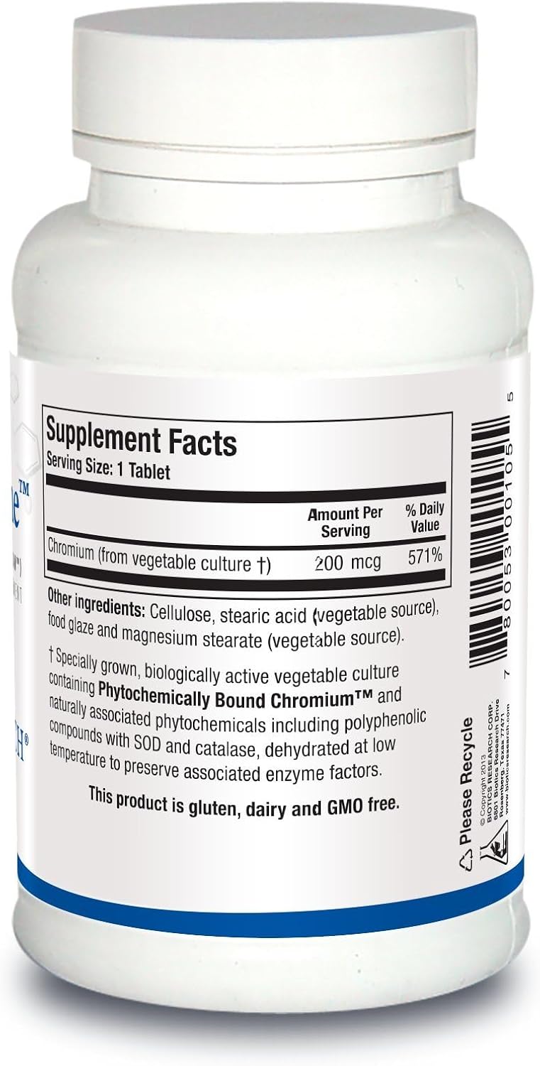 Biotics Research CrZyme Whole Food Chromium Source - Supports Healthy Lipid & Triglyceride Levels, Energy Utilization, Essential Trace Mineral, Bioavailable Form, Professional Grade, 100 Tablets