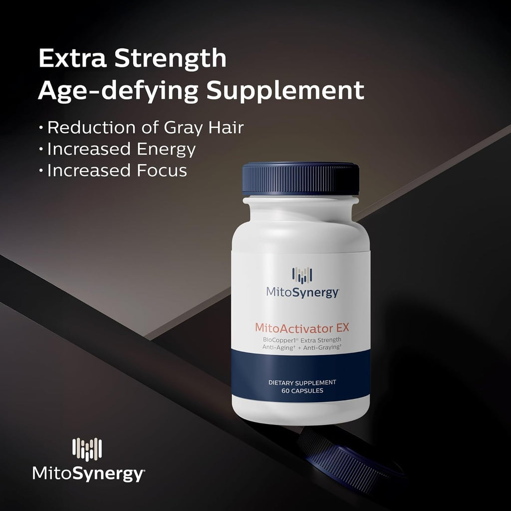 MitoActivator EX - BioCopper1 (Cunermuspir) 0.5mg Extra Strength Bioavailable Copper - Mitochondrial NAD+ ATP Booster, Anti-Aging, Anti-Graying, Lyme Recovery