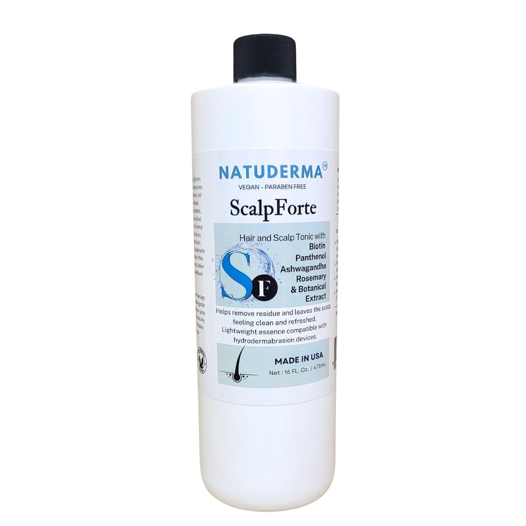 Scalpforte Hair and Scalp Tonic with Biotin & Panthenol for Thicker-Looking Hair, Serum for Hydrodermabrasion Machine to Cleanse, Hydrate and Moisturize the Scalp (16 Oz)