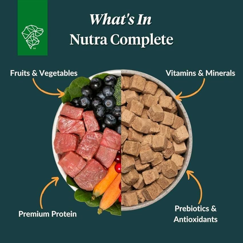 ULTIMATE PET NUTRITION Nutra Complete Bone Broth Infusions, 100% Freeze Dried Raw Veterinarian Formulated Dog Food with Antioxidants Prebiotics and Amino Acids, (3 Pound, Bone Broth Fish)