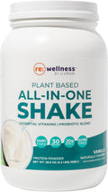 Reignite Wellness by JJ Virgin | Vanilla Plant-Based All-in-One Shake | Plant Protein Powder, Vitamins, Minerals, Greens & Aminos | 22g of Plant Protein | 30 Servings