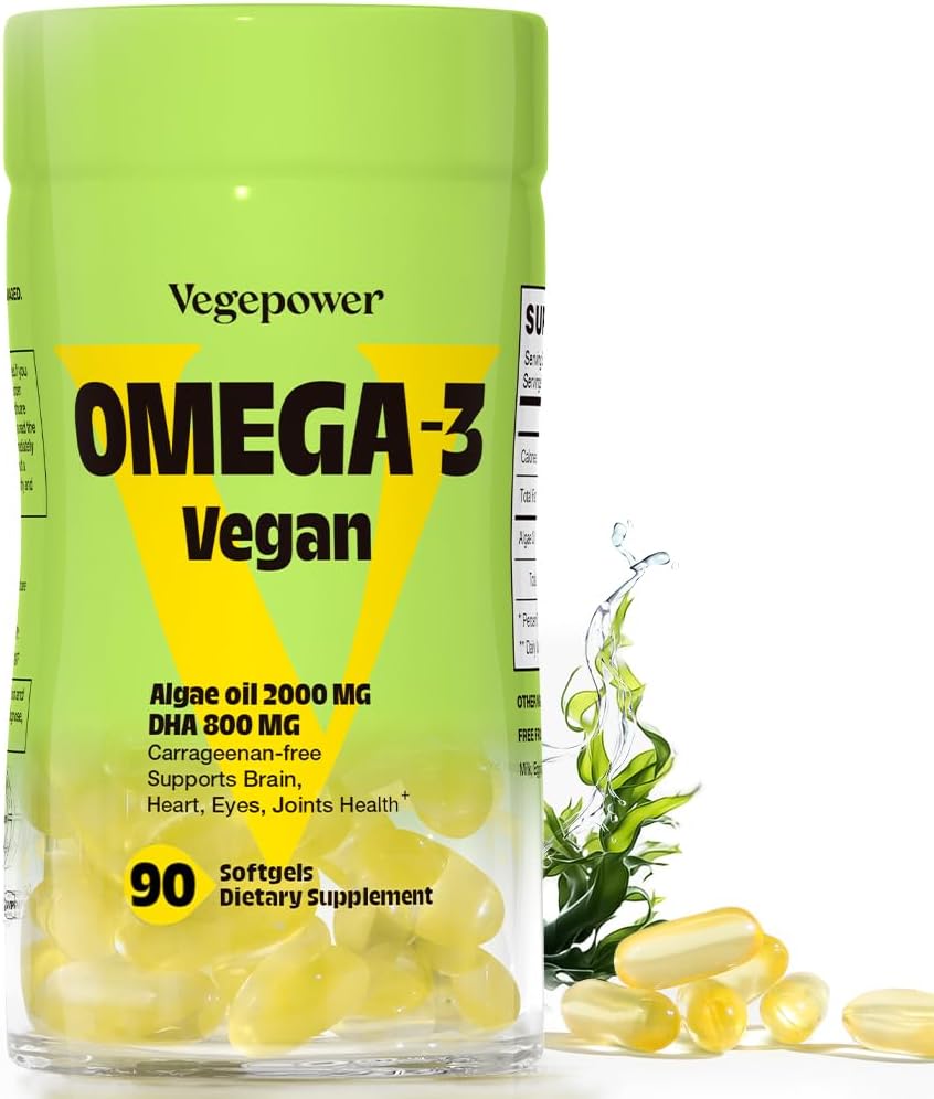 Vegan Omega-3 DHA Supplements - Premium Fish Oil Alternative from Algae Oil | 90 Carrageenan Free Softgels | Plant Based Algal DHA Essential Fatty Acids, Non-GMO (Algae, 90 Count (Pack of 1))