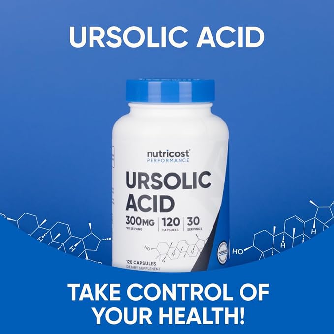Nutricost Ursolic Acid 300mg, 120 Capsules - Vegetarian, Non GMO, Gluten Free, Soy Free