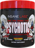 Insane Labz Psychotic, High Stimulant Pre Workout Powder, Extreme Lasting Energy, Focus and Endurance with Beta Alanine, Creatine Monohydrate DMAE, 35 Srvgs (Peach Mango)