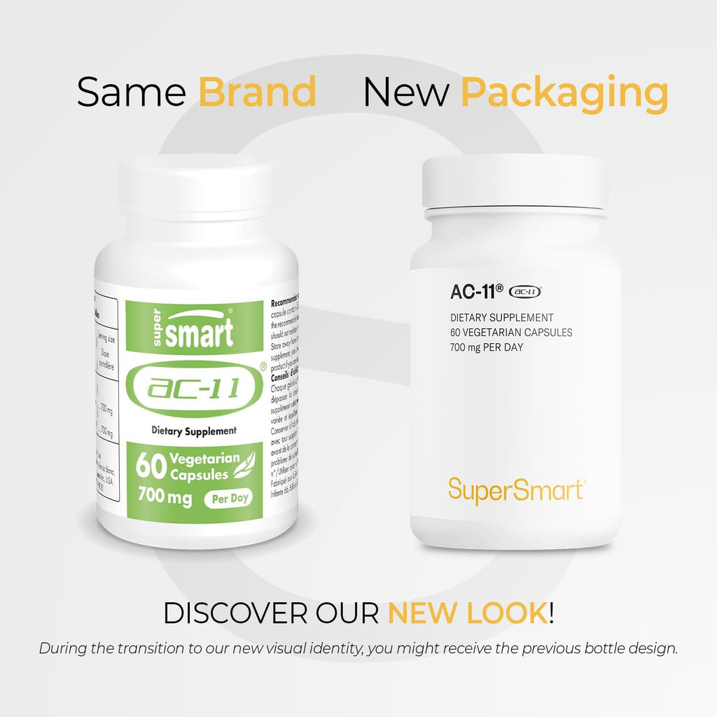 Supersmart AC-11 Supplement 700mg per Day (Cat's Claw Extract) - Uncaria Tomentosa Bark | Non-GMO & Gluten Free - 60 Vegetarian Capsules