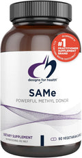 Designs for Health Same Capsules with B6, B12 + 5-MTHF - 200mg S-Adenosylmethionine Supplement with 5-MTHF (Folate) + Vitamin B12 - Non-GMO + Gluten-Free (90 Capsules)