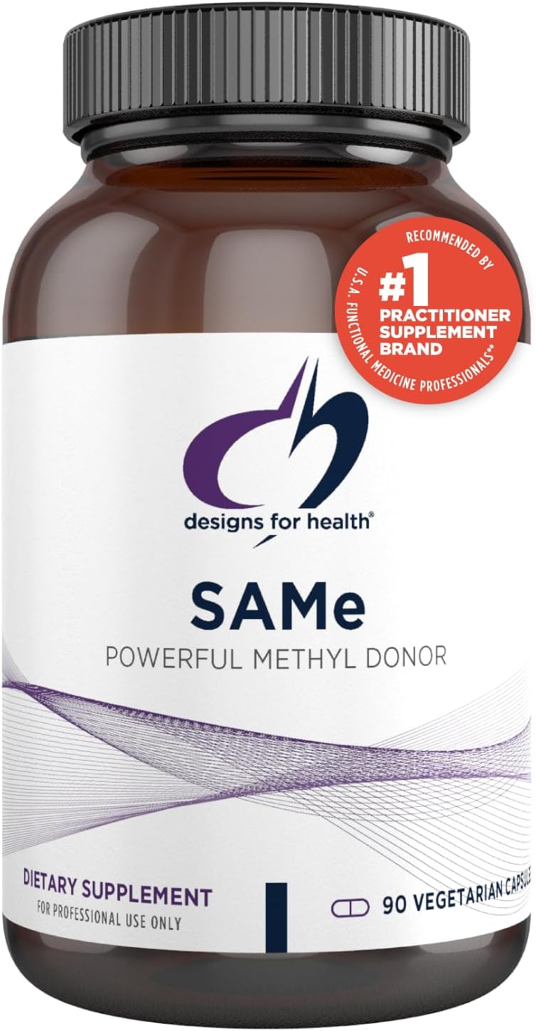 Designs for Health Same Capsules with B6, B12 + 5-MTHF - 200mg S-Adenosylmethionine Supplement with 5-MTHF (Folate) + Vitamin B12 - Non-GMO + Gluten-Free (90 Capsules)