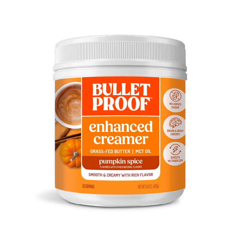 Bulletproof Pumpkin Spice Creamer, 14.8 Ounces, Keto Coffee Powder Creamer with MCT Oil and Grass-Fed Butter