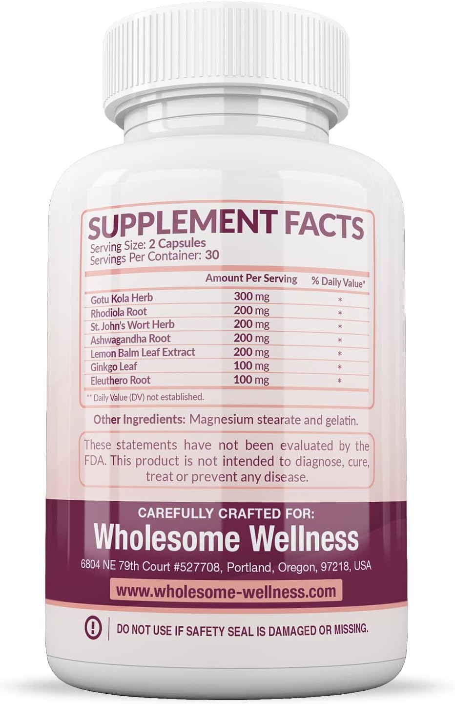 Wholesome Wellness Happy Formula Natural Formula Relief Supplement for Women & Men | 60 Capsules